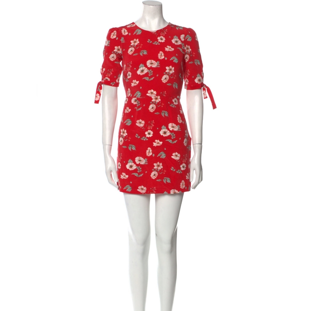 Intermix Silk Mini Dress Floral Red Size: XS | US 0